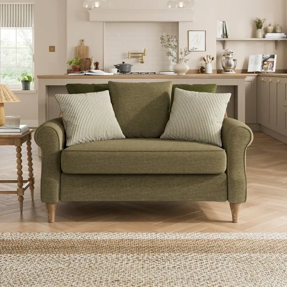 Millie Herb Green Chenille Combo Scatter Back Love Seat