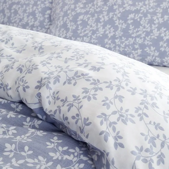Bianca Shadow Leaves 200 Thread Count 100% Cotton Duvet Cover & Pillowcase Set 4