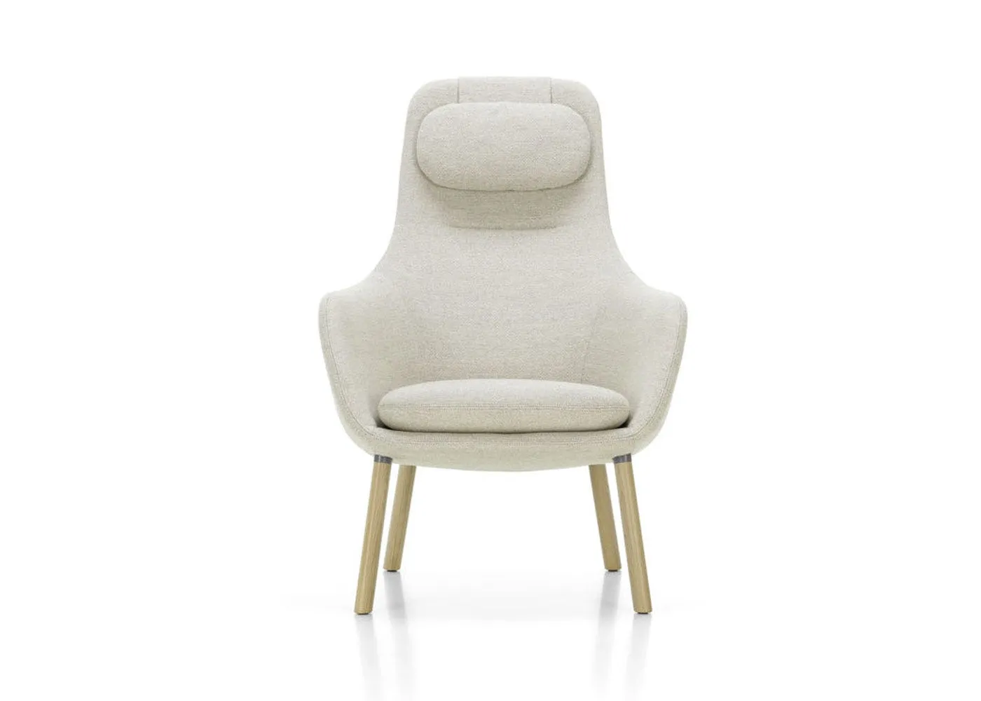 Vitra Hal Lounge Chair Dumet Beige Natural Oak Legs Loose Cushion 1
