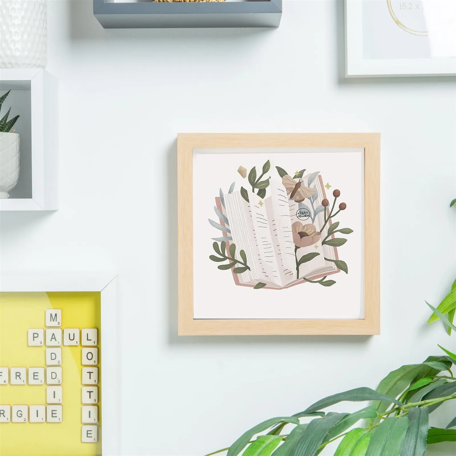 Nicola Spring 3D Box Photo Frames - 8 x 8" - Pack of 5 in Light Brown 5