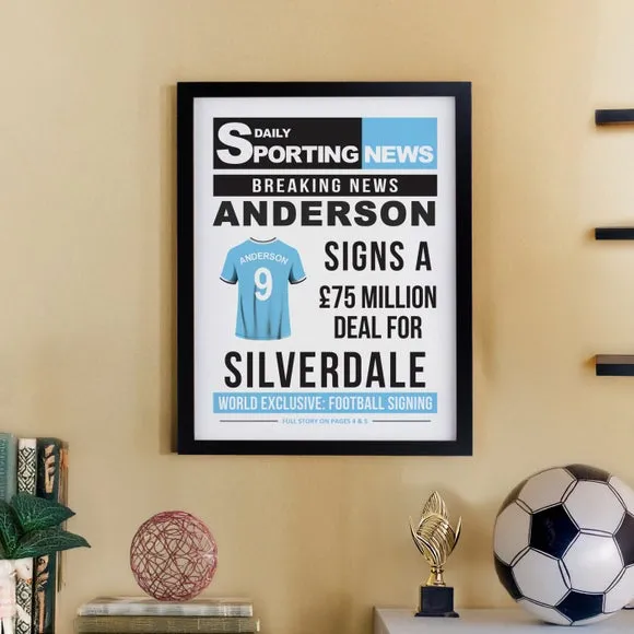 Personalised Football News Poster Frame 2