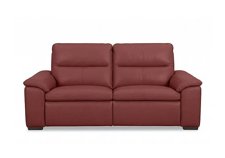 Relax 3 Seater Leather Power Recliner Sofa with Power Headrests - Deep Red - Sofas and Armchairs - In Time for Christmas