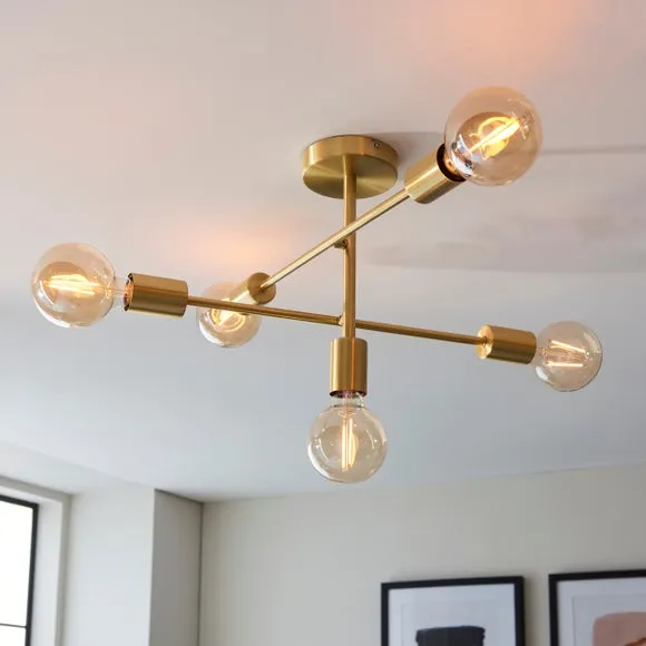Vogue Ryker 5 Light Semi Flush Ceiling Light