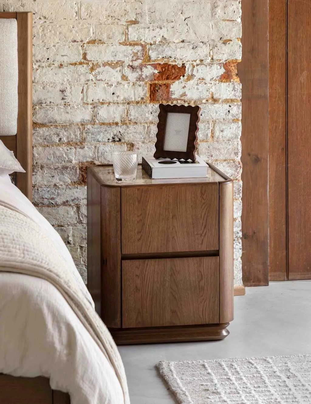 Gallery Direct Dempsey Two Drawer Bedside Table Brown