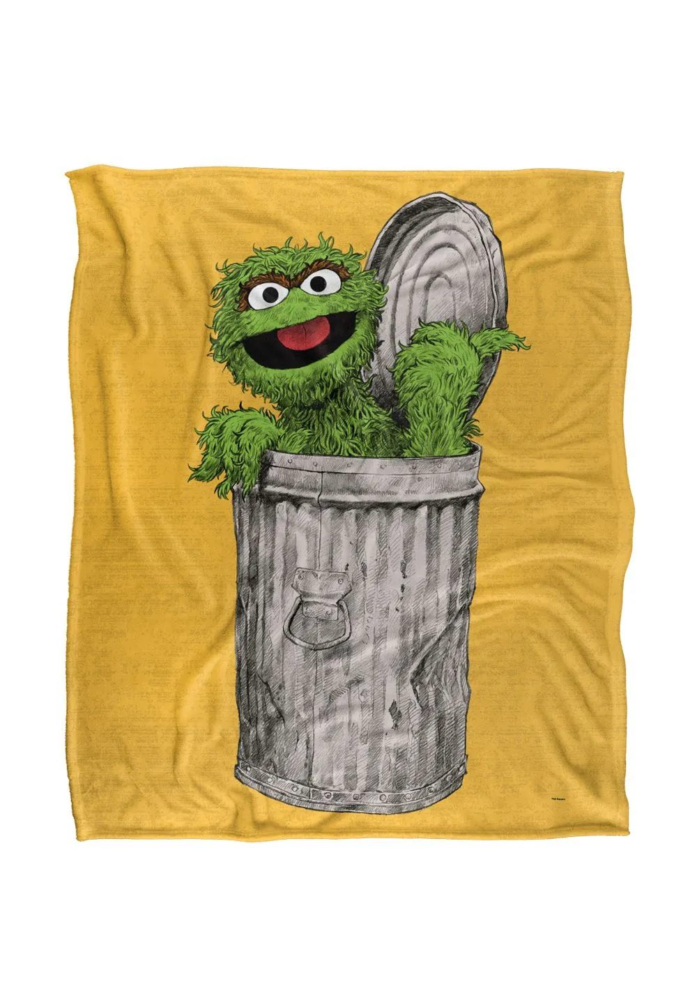 Sesame Street Oscar Painted Silky Touch Super Soft Throw Blanket 152 X 127 cm in White