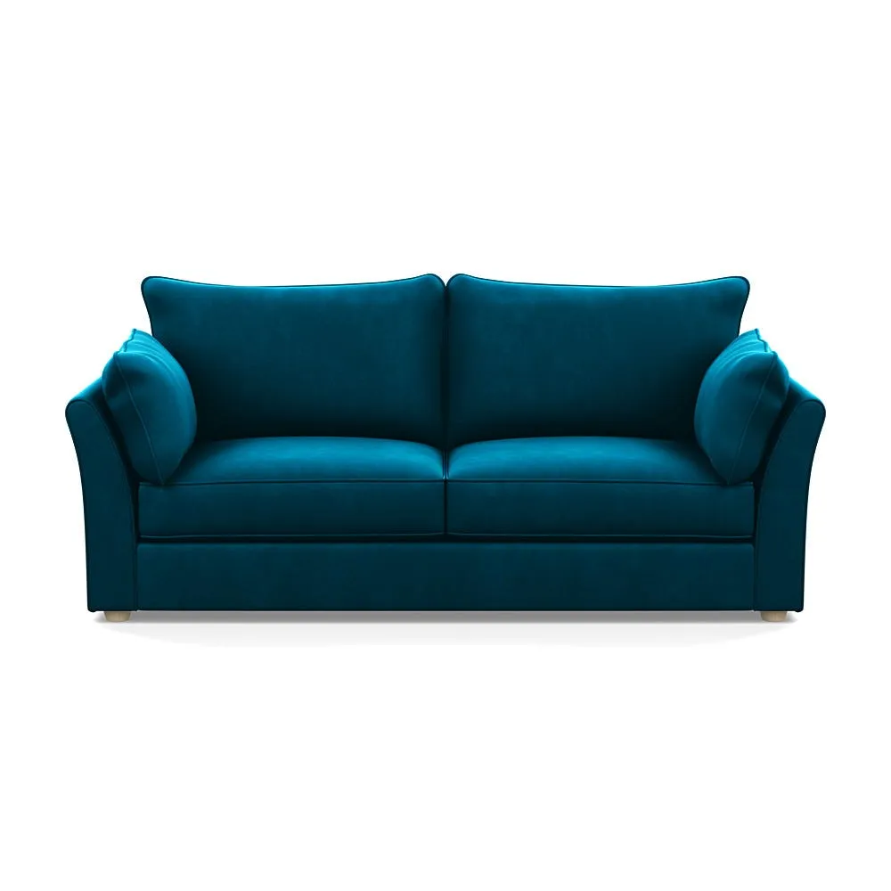 Heal's Tailor 4 Seater Sofa Velvet Teal Natural Beech Feet 1