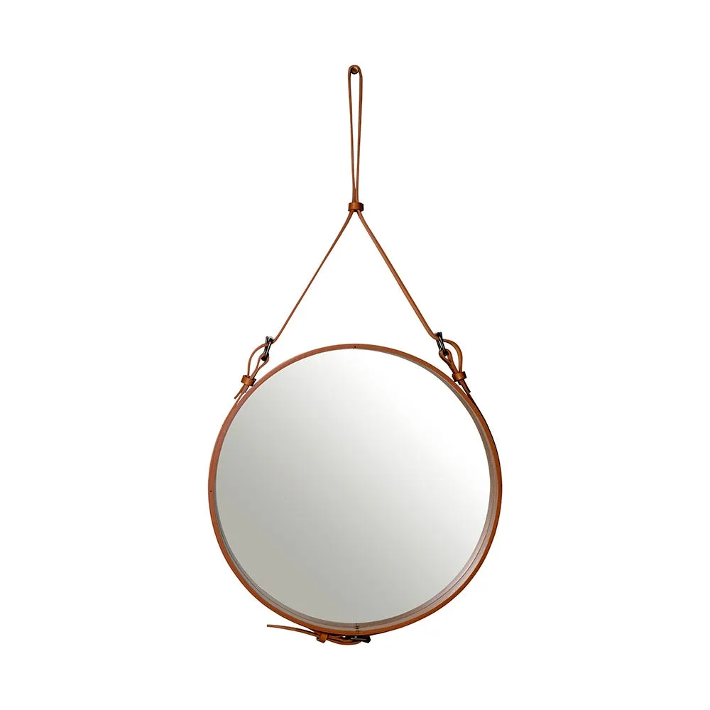 Gubi Adnet Wall Mirror Small Tan Leather 2