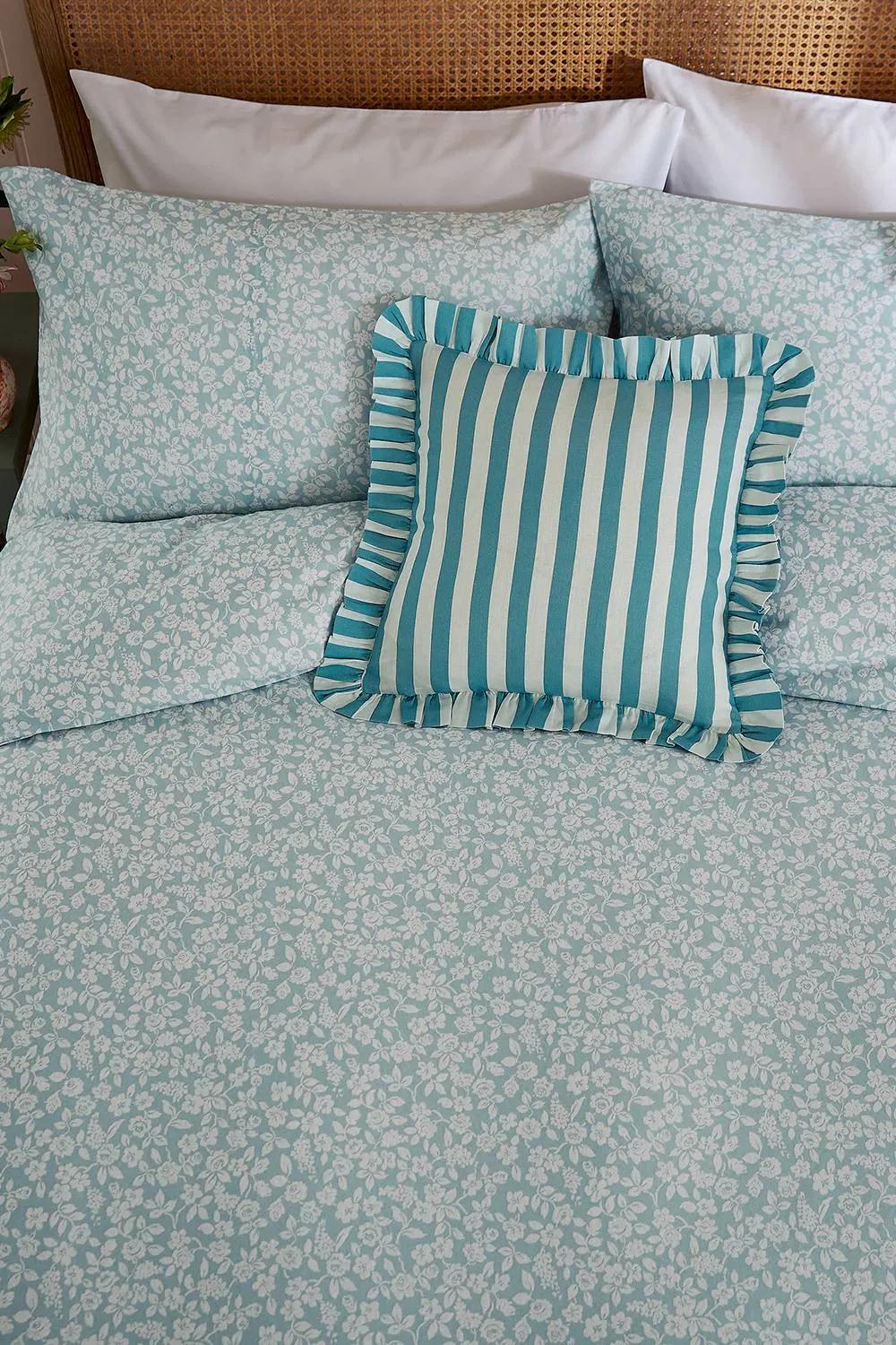 Helena Springfield 'Rosebud' Brushed Cotton Duvet Cover Set in Aqua 4