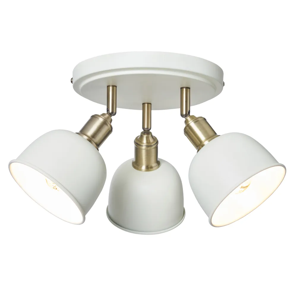 Dale Galley 3 Light Adjustable Spotlight Plate, Satin Ivory