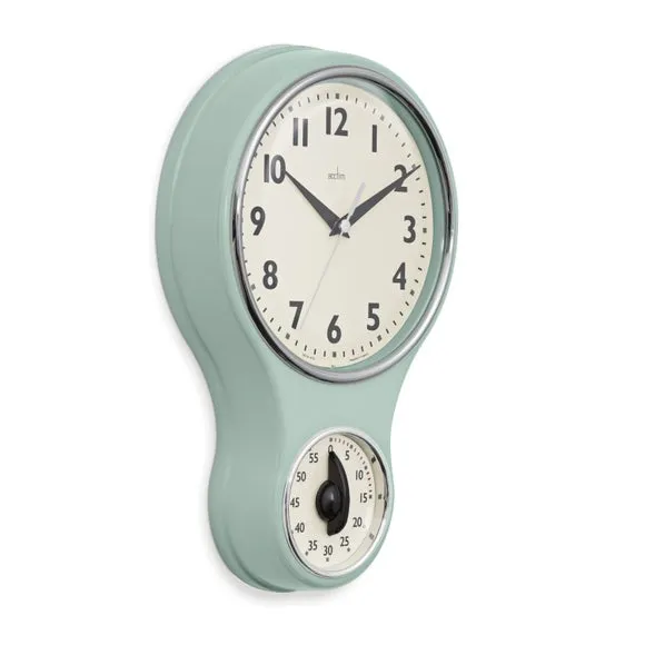 Acctim Kitchen Time Retro Quartz Timer Wall Clock 2
