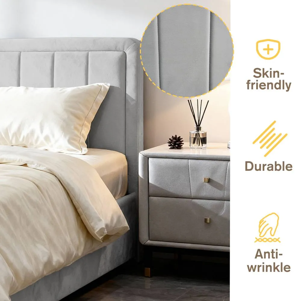 Comfy Living Ltd Brushed Velvet Ottoman Bedframe in Light Grey 6