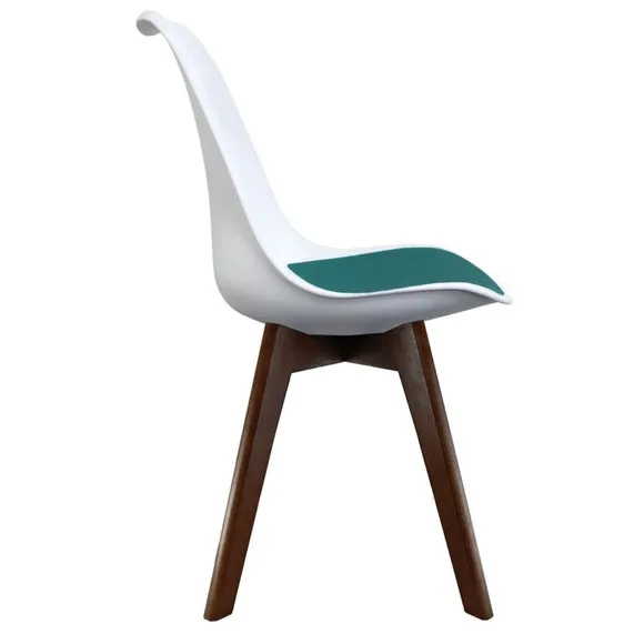 Fusion Living Soho White Plastic Dining Chair with Squared Legs 4
