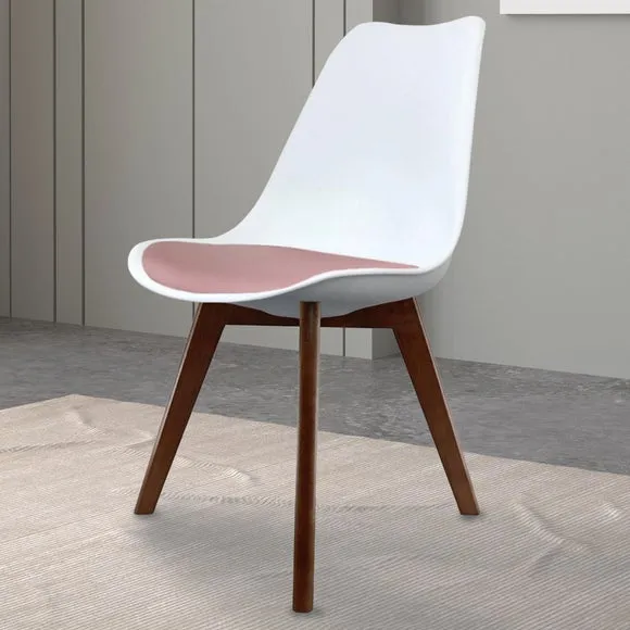 Fusion Living Soho White Plastic Dining Chair with Squared Legs 1