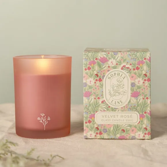 Sophia Lane Velvet Rose Floral Candle 1