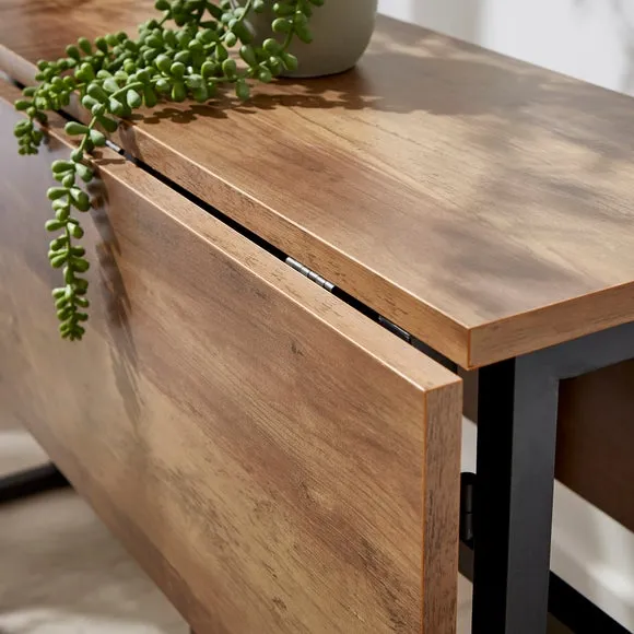Fulton 2-4 Seater Console Dining Table, Pine Effect 4