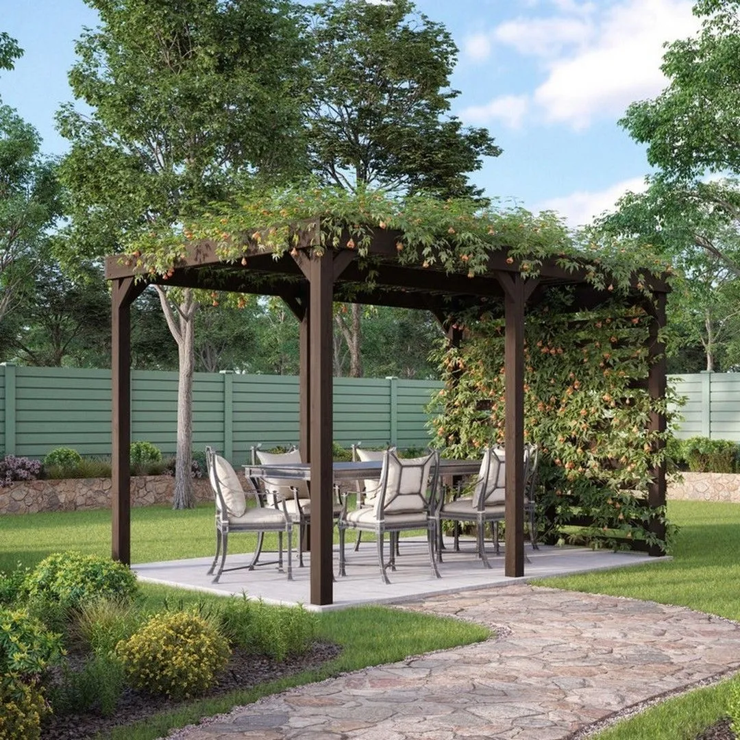 Rutland County Garden Furniture Ltd Shade Pergola - Wood - L360 x W360 x H270 cm - Rustic Brown 3