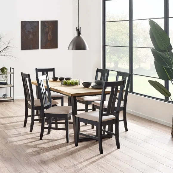 Hilton 6 Seater Dining Table with 6 Hilton Dining Chairs