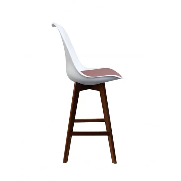 Fusion Living Soho White Plastic Bar Stool 4