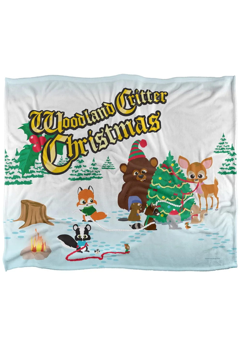 South Park Woodland Critter Christmas Silky Touch Super Soft Throw Blanket 152 X 127 cm in White