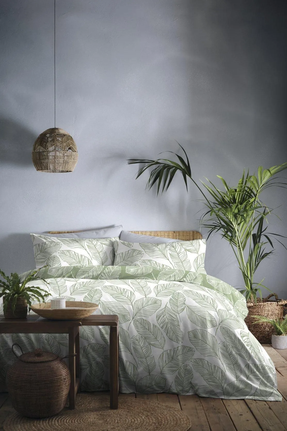 Fusion 'Matteo' Botanical Print Duvet Cover Set in Green 3