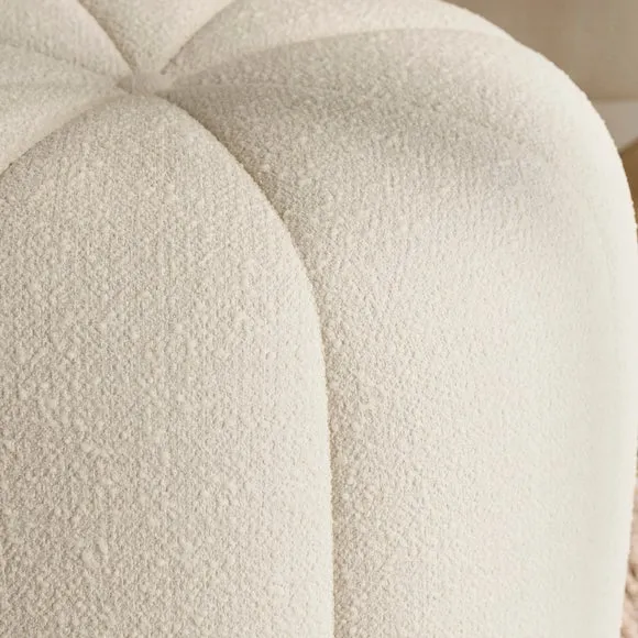 Pumpkin Ivory Boucle Footstool 4