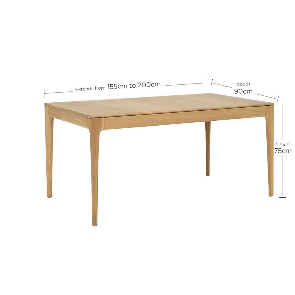 Ercol Romana Medium Extending Dining Table, Neutral Oak | Barker & Stonehouse 6
