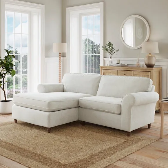 Flori Chenille Soft Texture Corner Chaise Sofa 1