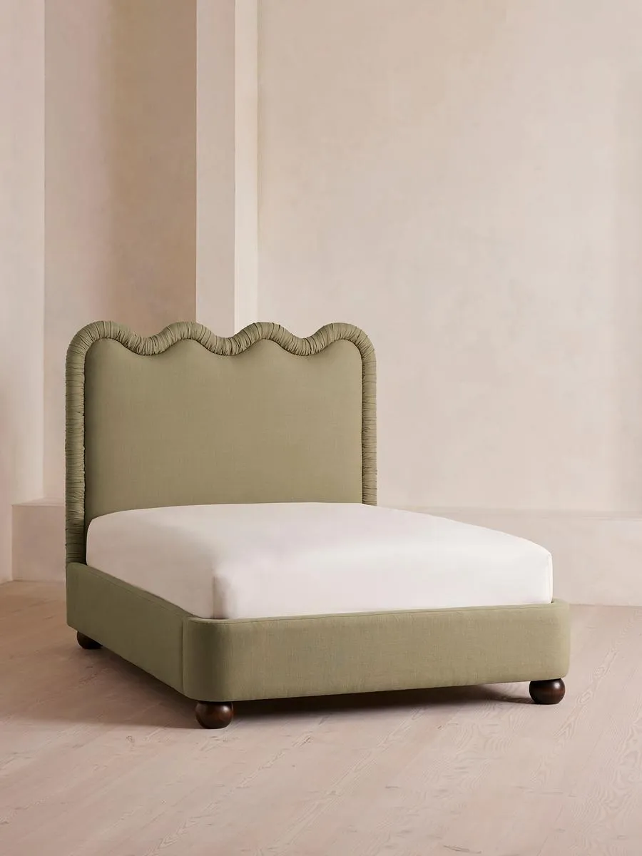 Tristan Bed, Super King, Linen, Sage