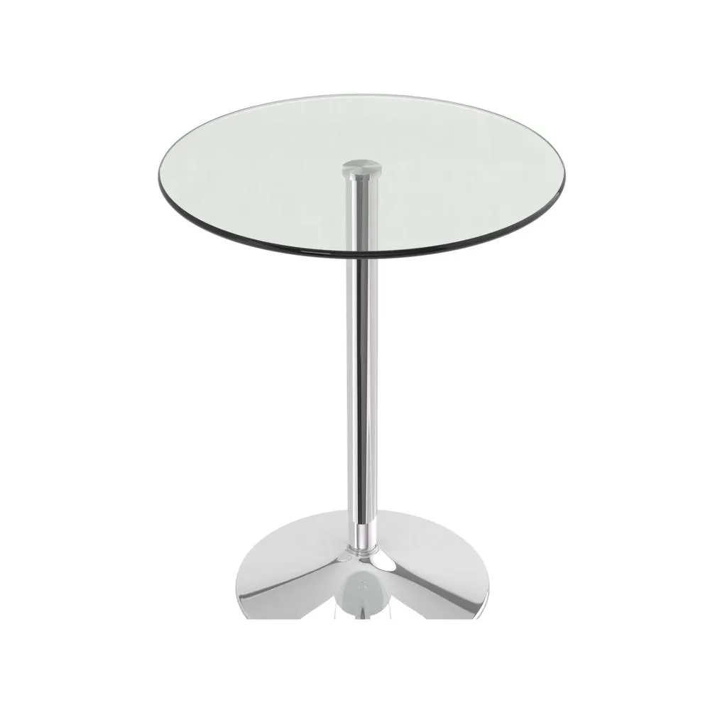 netfurniture Vatori Tall Poseur Clear Glass Bar Kitchen Table 2