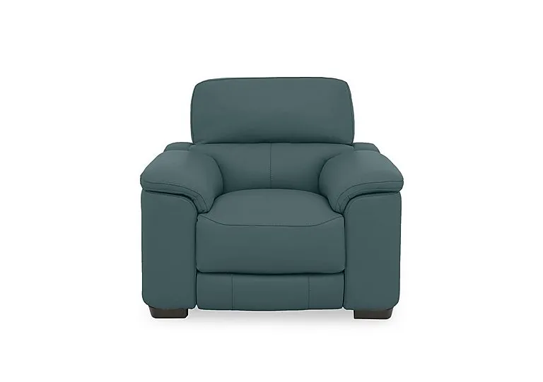 Nova Leather Power Recliner Chair with Power Headrest - BV Lake Green