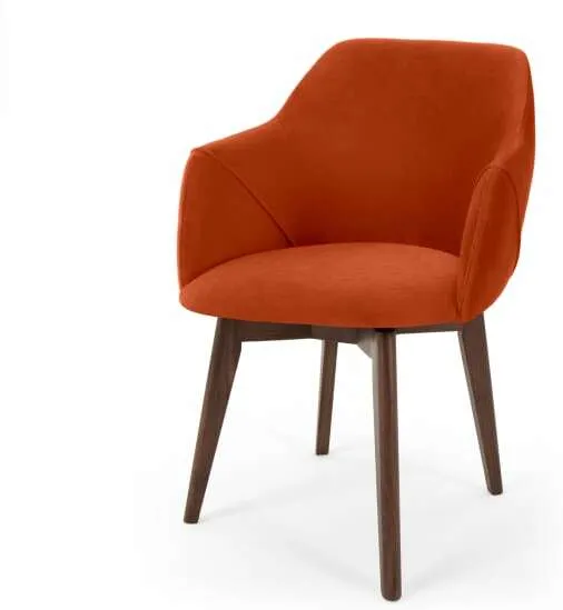 Lule Office Chair, Flame Orange Velvet