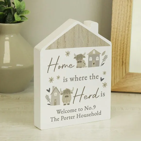 Personalised Highland Cow House Ornament 2