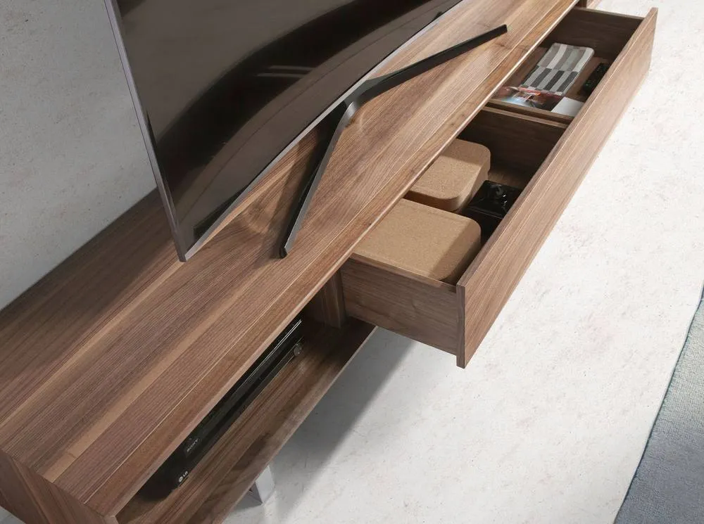 Angel Cerda Walnut TV Stand with Chromed Steel Legs 180x44x39 cm in Brown 5
