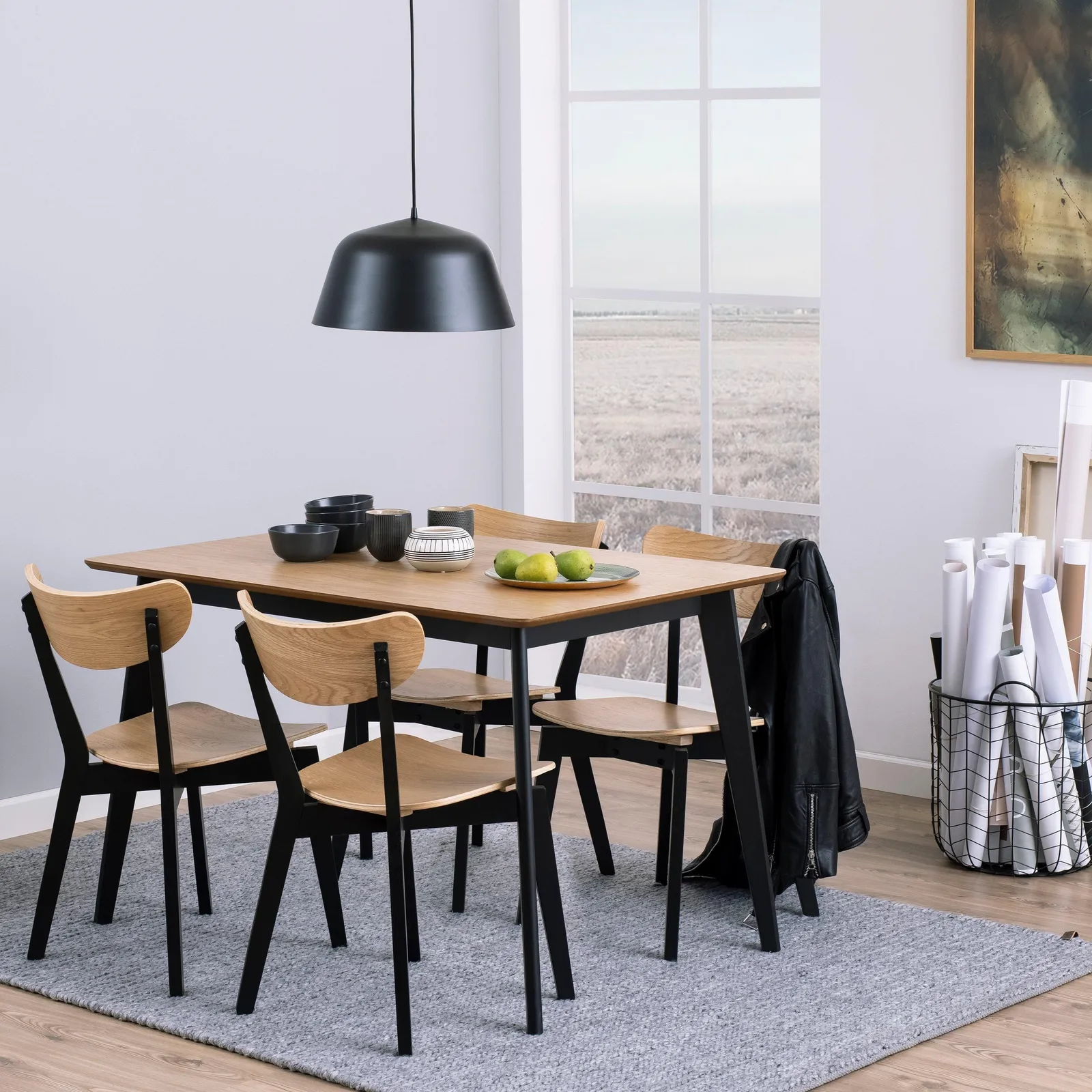 Furniture To Go Roxby Dining Table in Oak & Black 3