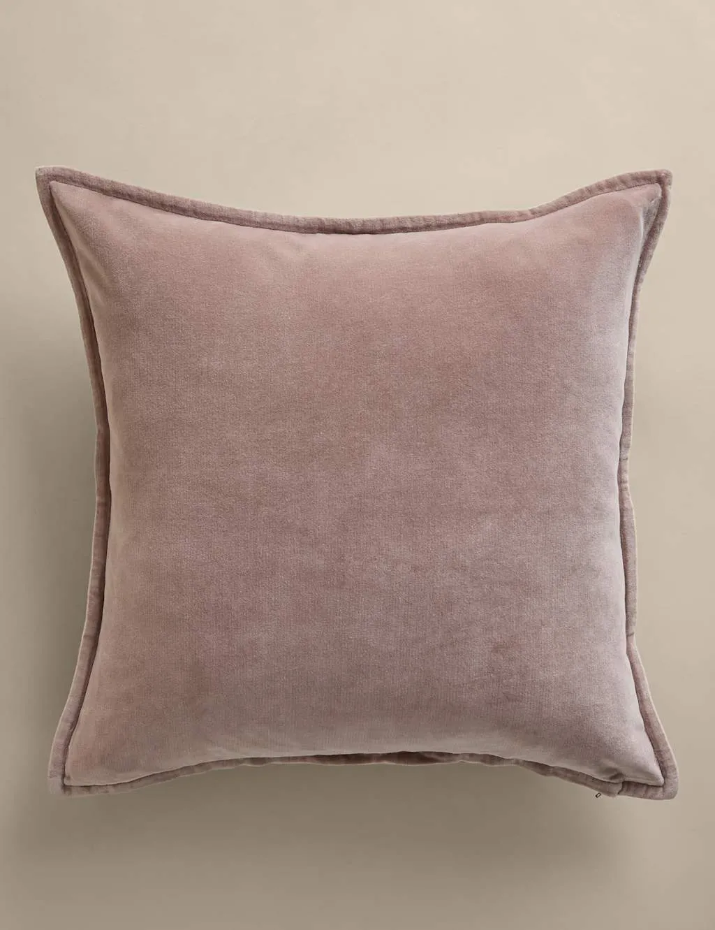 M&S Pure Cotton Velvet Cushion Putty