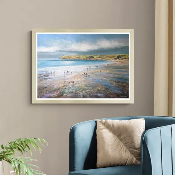 Artko Polzeath Beach Cornwall by Michael Sanders Framed Print