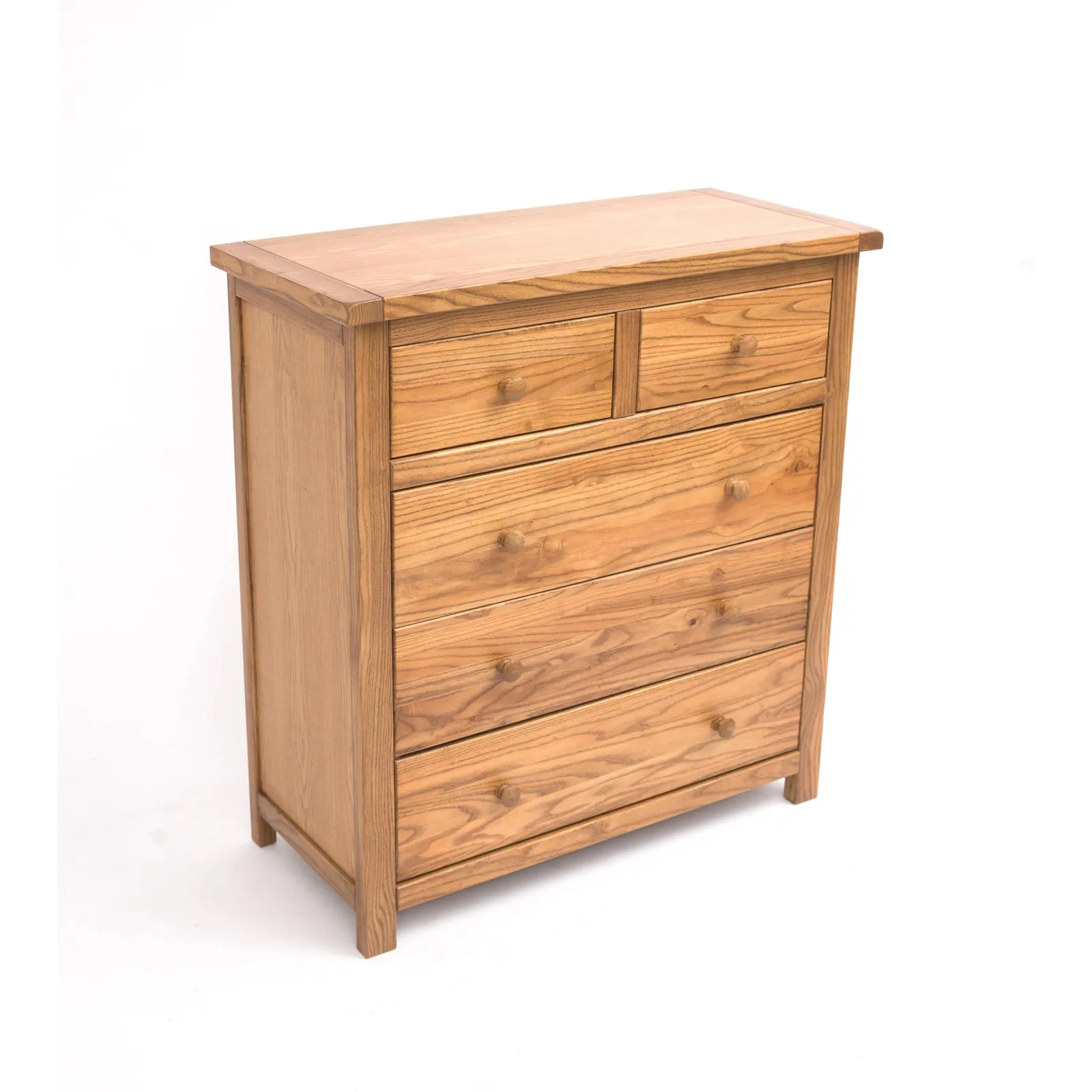Cabinet Bits Trivento 5 Drawer Chest of Drawers Wood Knob in Natural 3