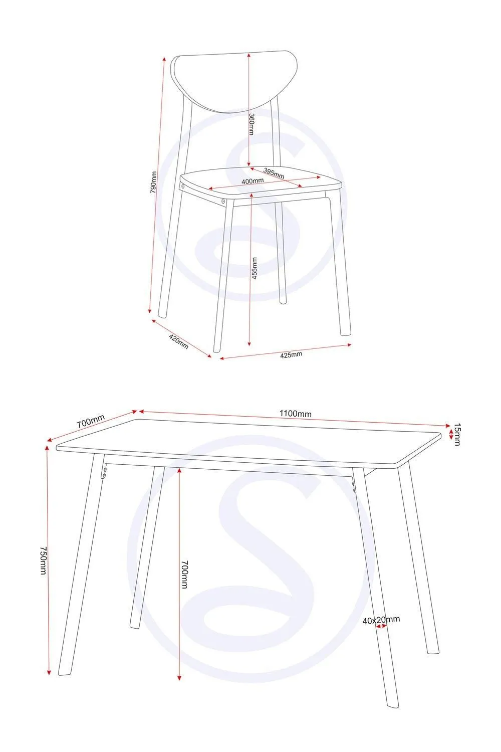Seconique Riley Large Dining Set in White 6