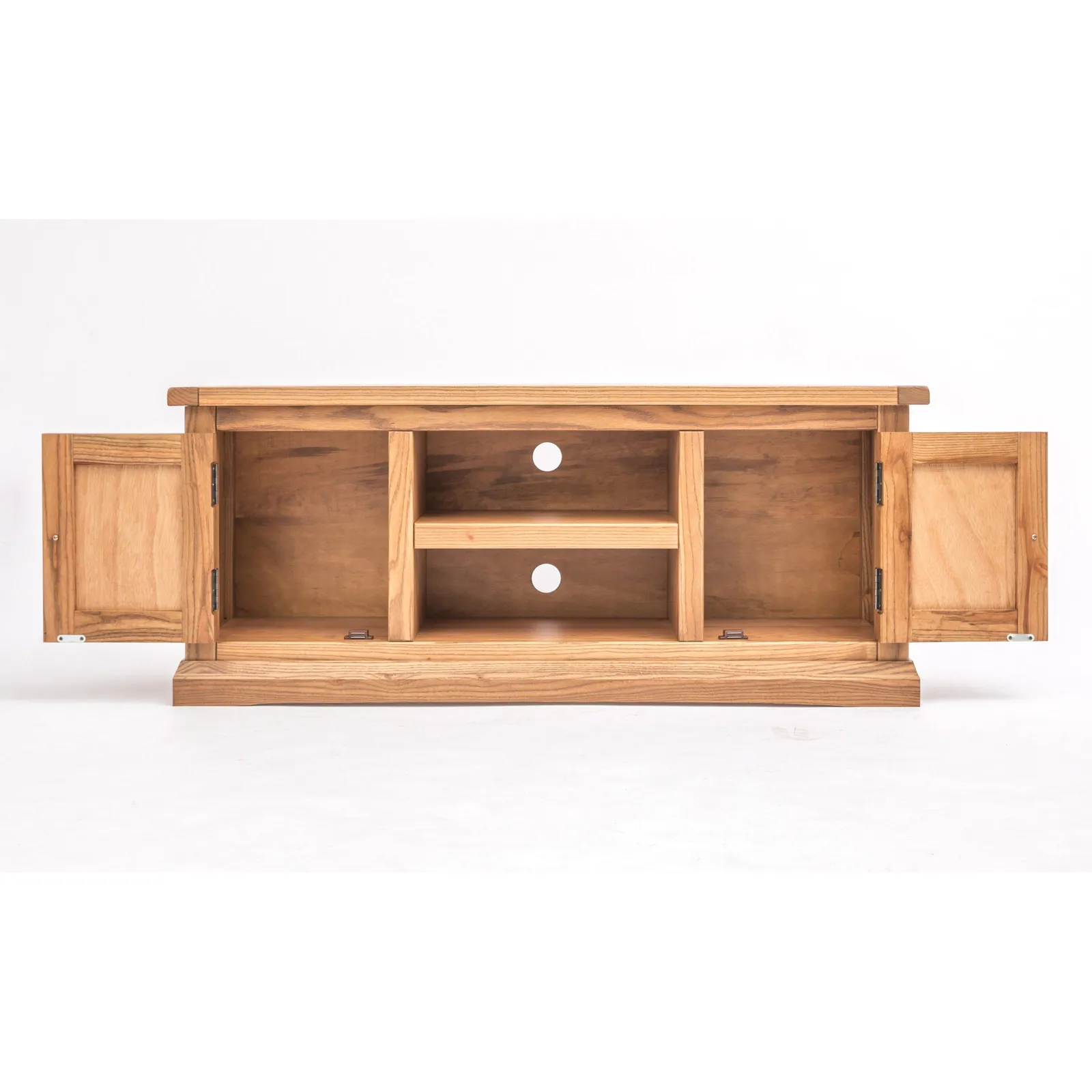 Cabinet Bits Salerno Light Wood 2 Door TV Cabinet Brass Knob in Natural 4