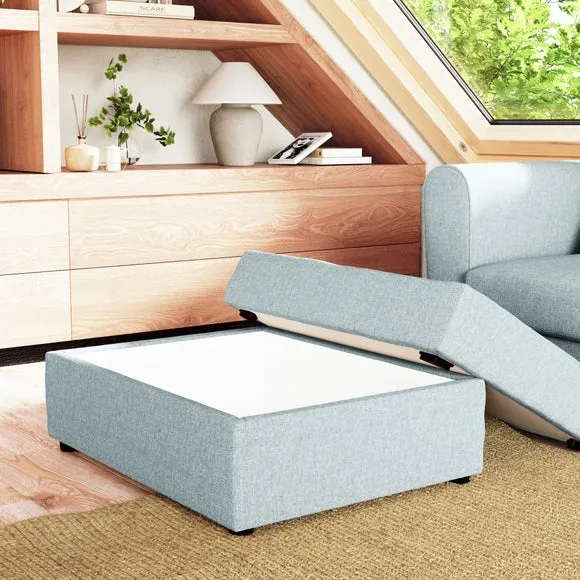 Rectangle Soft Texture Storage Footstool 2