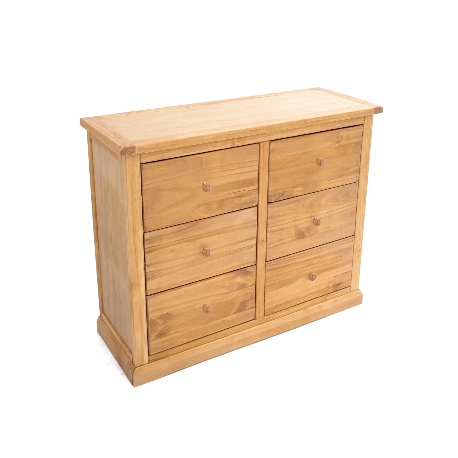 Cabinet Bits Lucca 6 Drawer Chest of Drawers Wood Knob in Light Brown 3