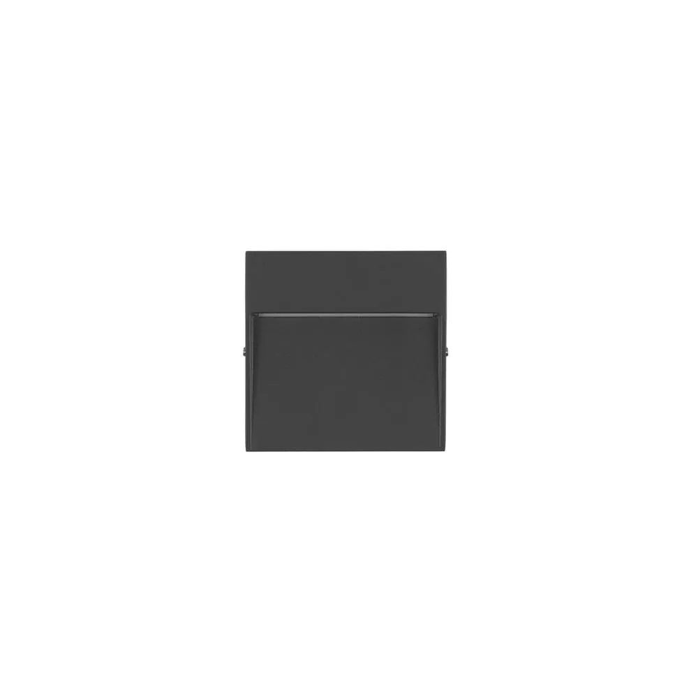 Netlighting Nod Square LED Outdoor Recessed Wall Lamp Black Opal 3000K IP65 3