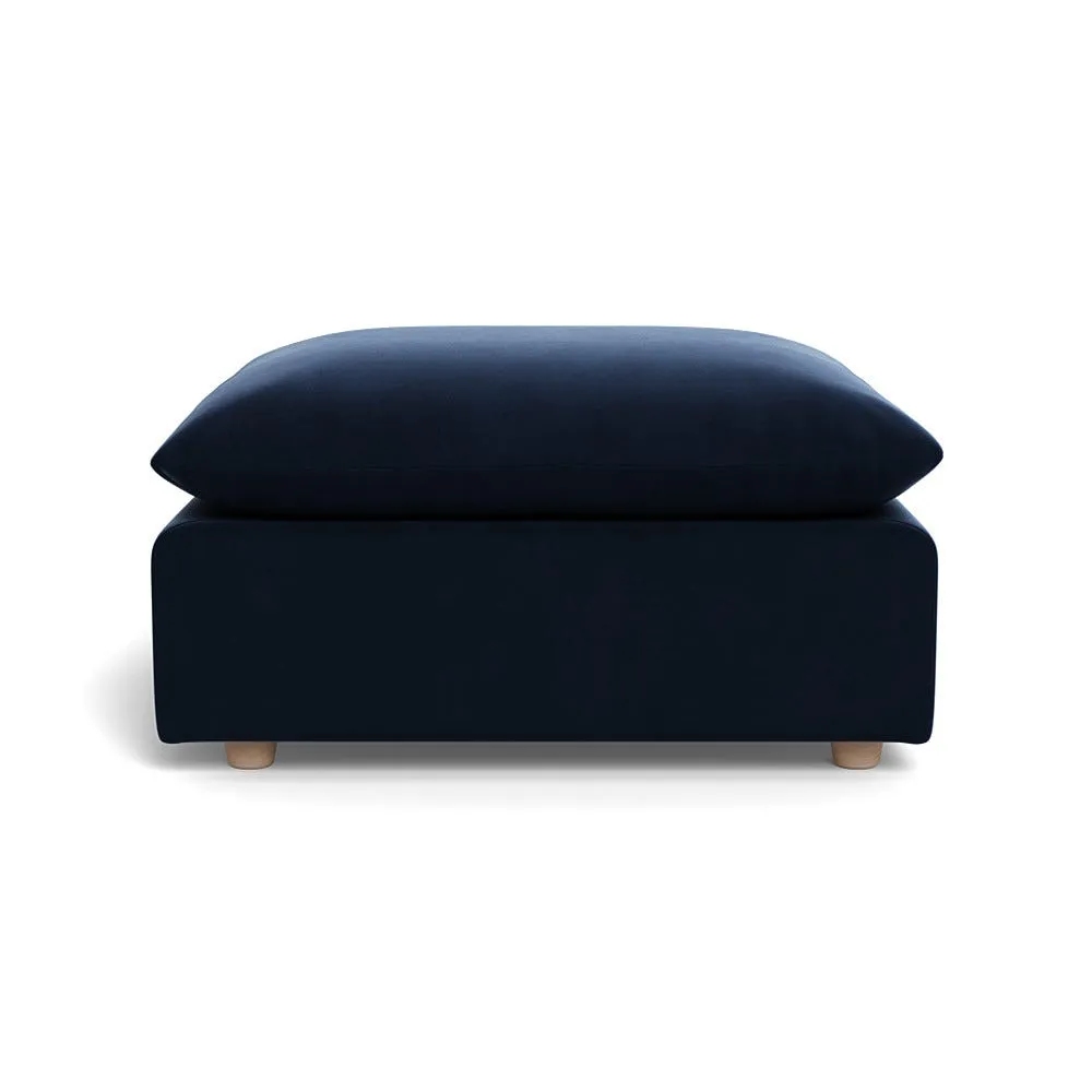 Heal's Astrid Ottoman Smart Velvet Dusk Natural Beech Feet 1