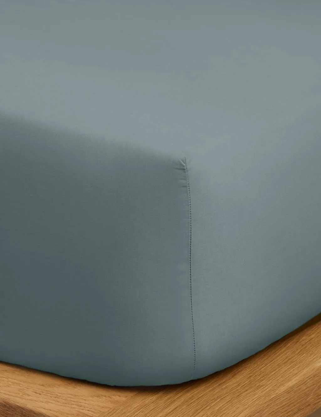 M&S X Fired Earth Washed Cotton Deep Fitted Sheet Storm