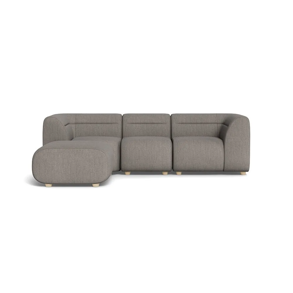 Heal's Lilli Left Hand Facing Corner Sofa Broadweave Pebble Natural Beech Feet 1