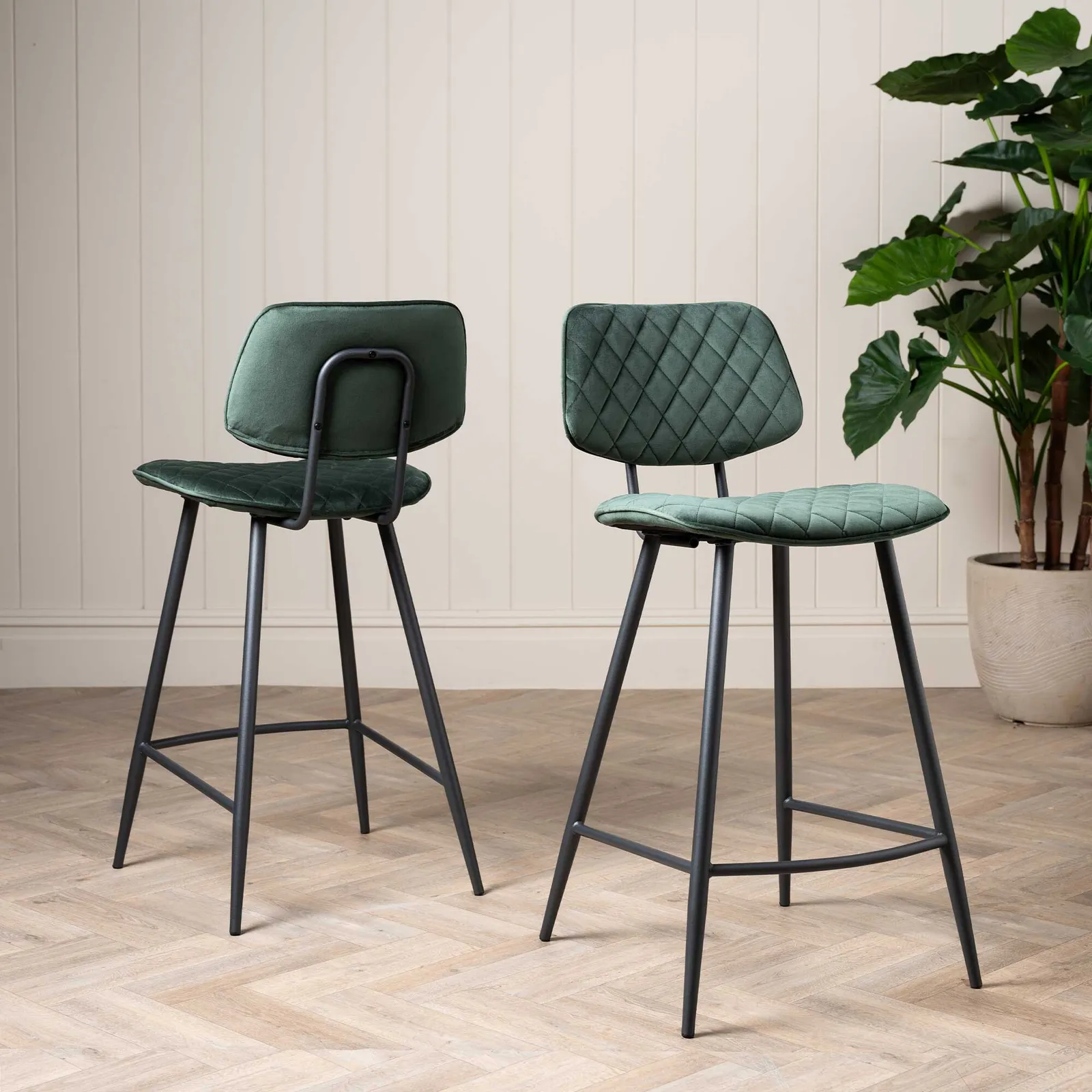 Archer Counter Stool, Green Velvet | Barker & Stonehouse 3