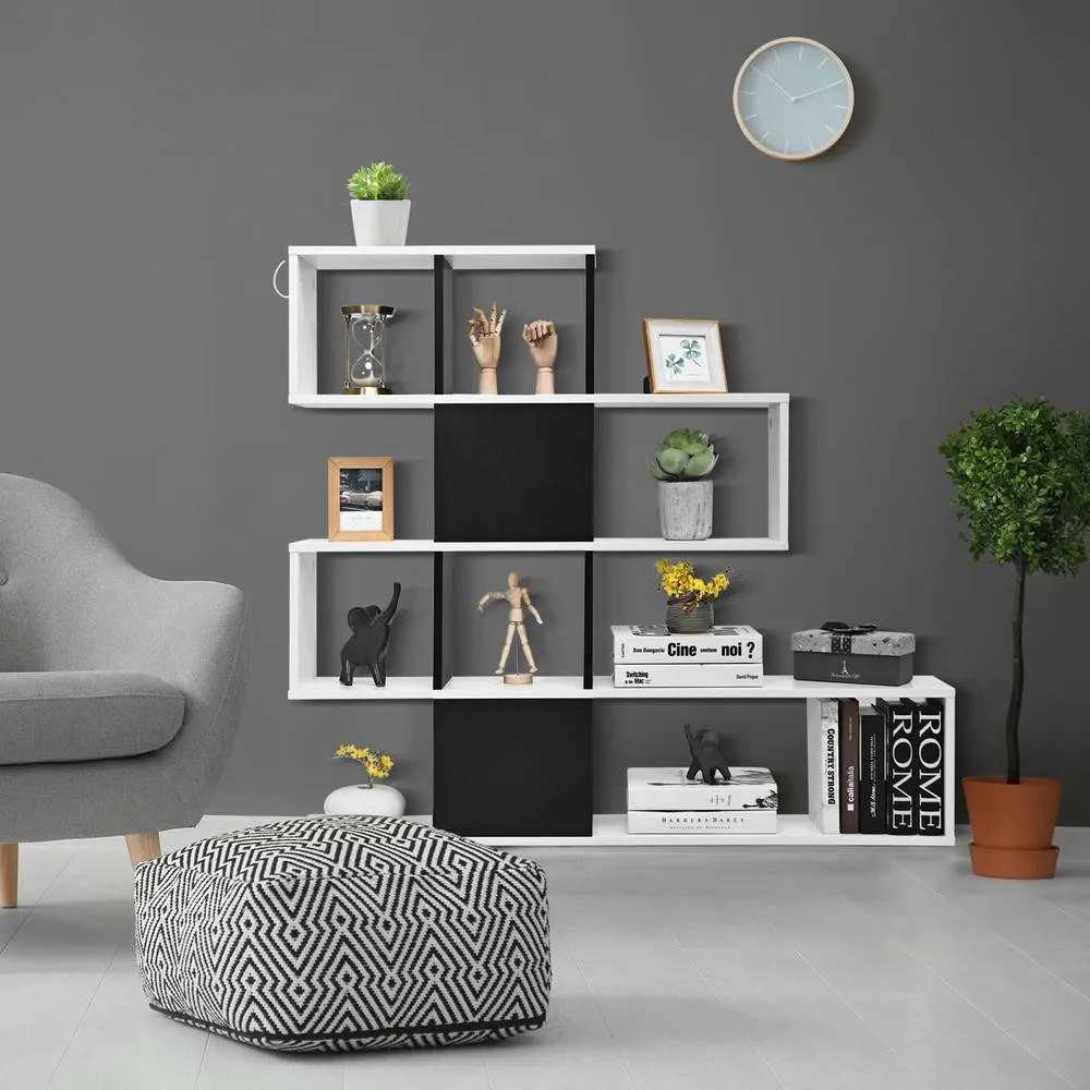 Costway 4-Tier Freestanding Bookshelf Wooden Ladder Display Shelf 5