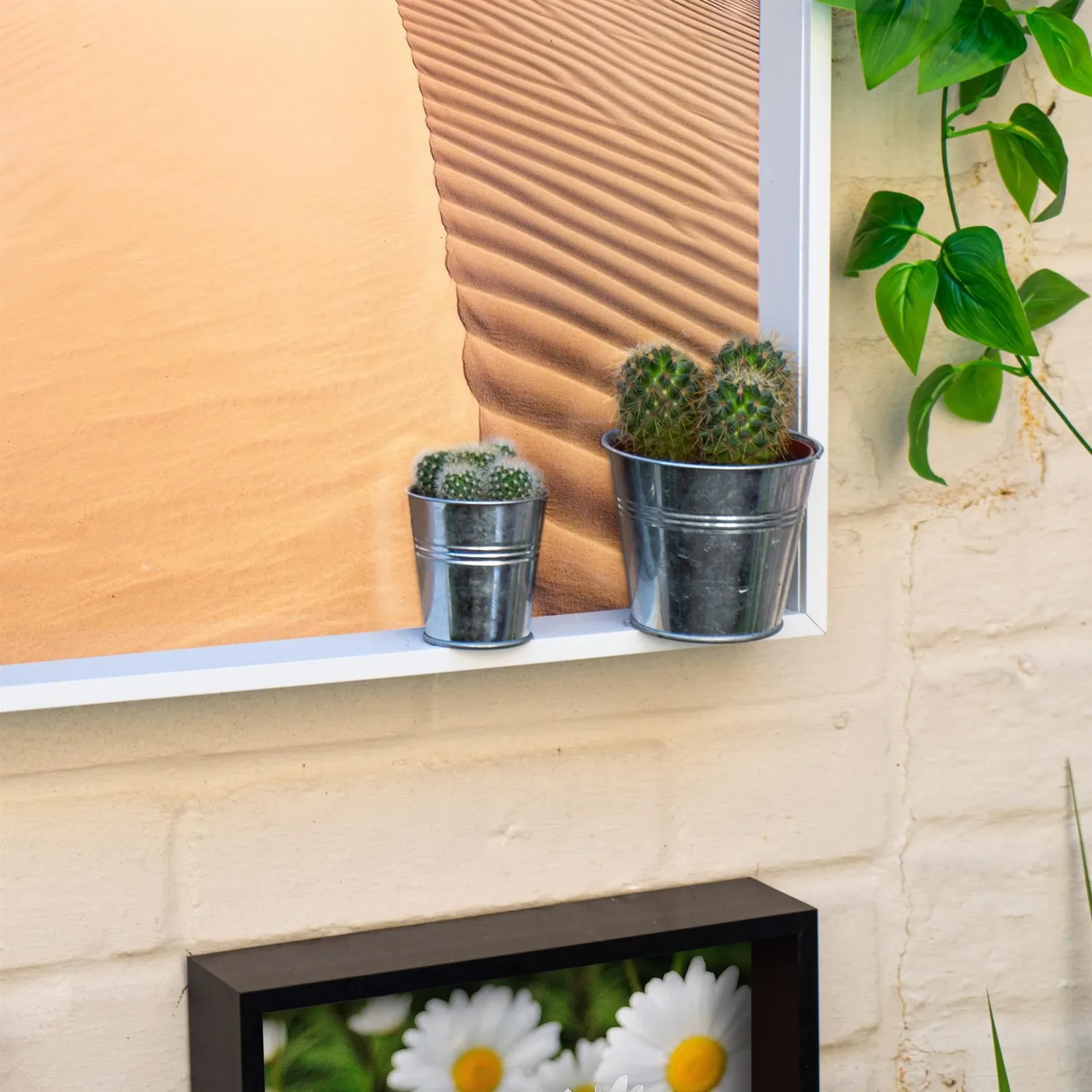 Nicola Spring 3D Deep Box Photo Frame - 6 x 6" with 2 x 2" Mount - White Mount 6
