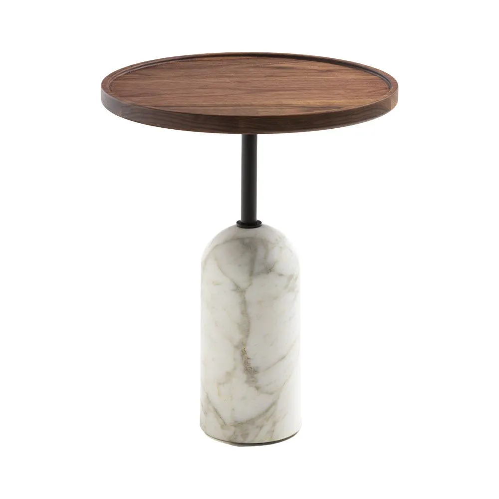 Porada Ekero Round Side Table Carrara White Base 3