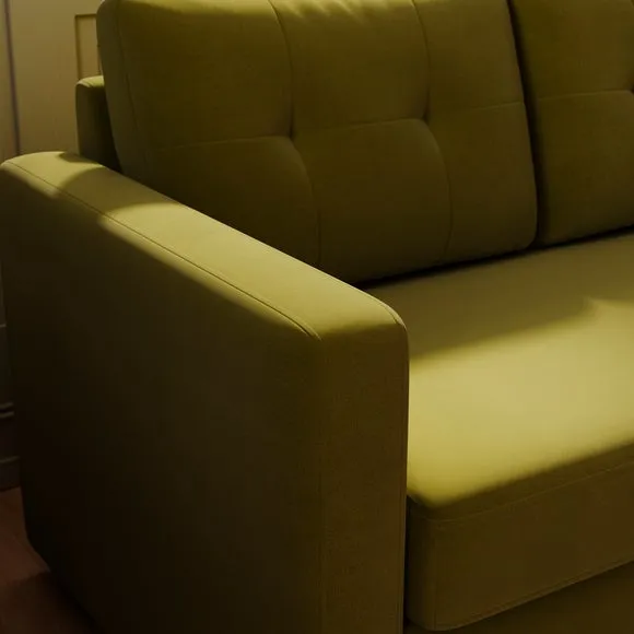 Barker Velvet Trundle Corner Chaise Sofa Bed 6